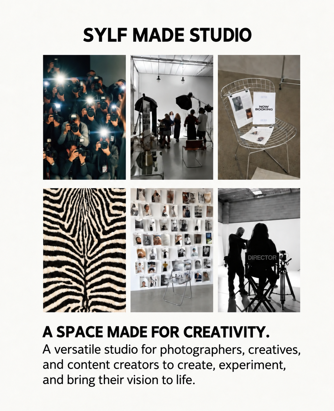 SYLF MADE STUDIO mood board: photography, studio setups and creative inspiration. A space made for creativity,